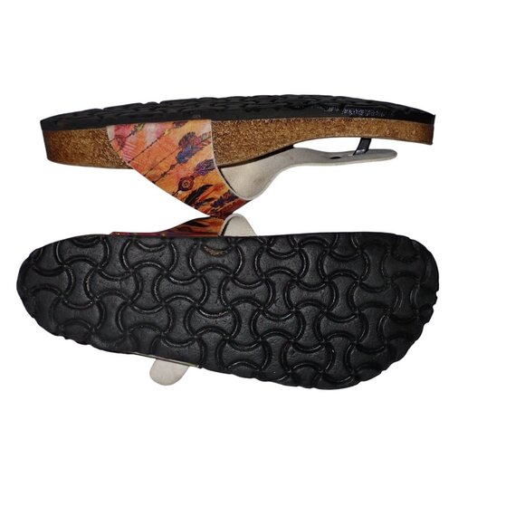 Calceo Colored Feathered Patterned Yellow-Eyed Chimp Patterned Sandal 40 US 8.5 - Picture 5 of 5